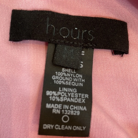 H:ours Amias Dress Size M NWT Pink Sequins Sparkle - Picture 12 of 16